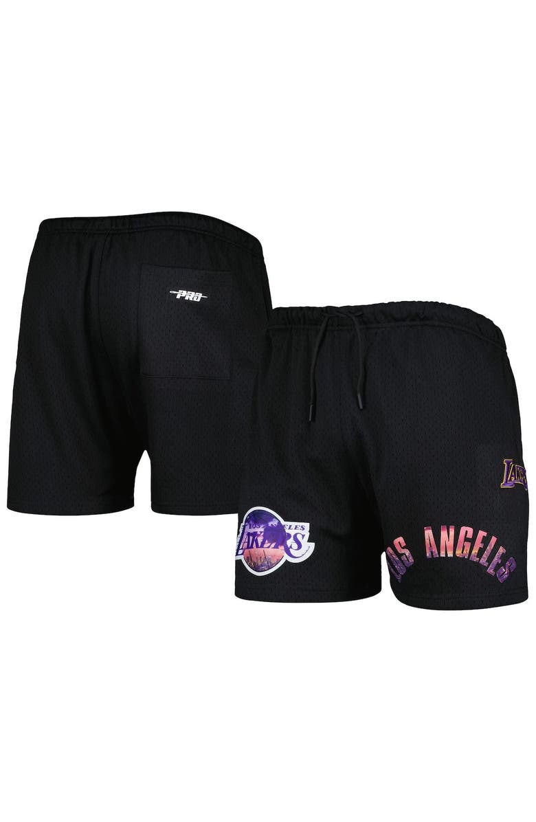 PRO STANDARD Men's Pro Standard Black Los Angeles Lakers City Scape Mesh Shorts, Main, color, Black