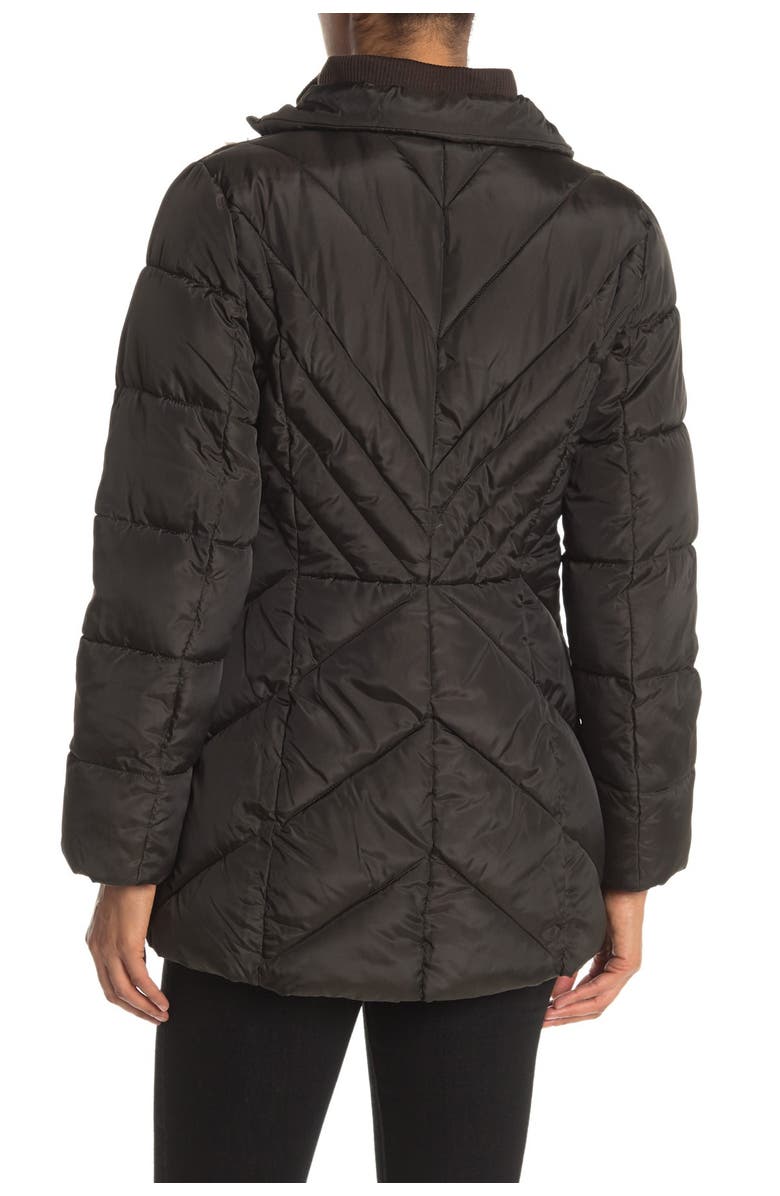 London Fog Faux Fur Trim Hooded Zip Front Puffer Jacket, Alternate, color,