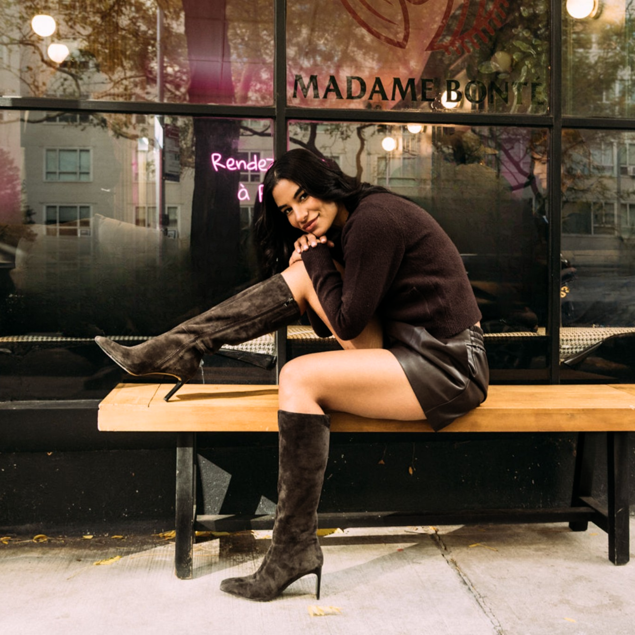 Mishel High Knee Boot, Alternate, color, Brown