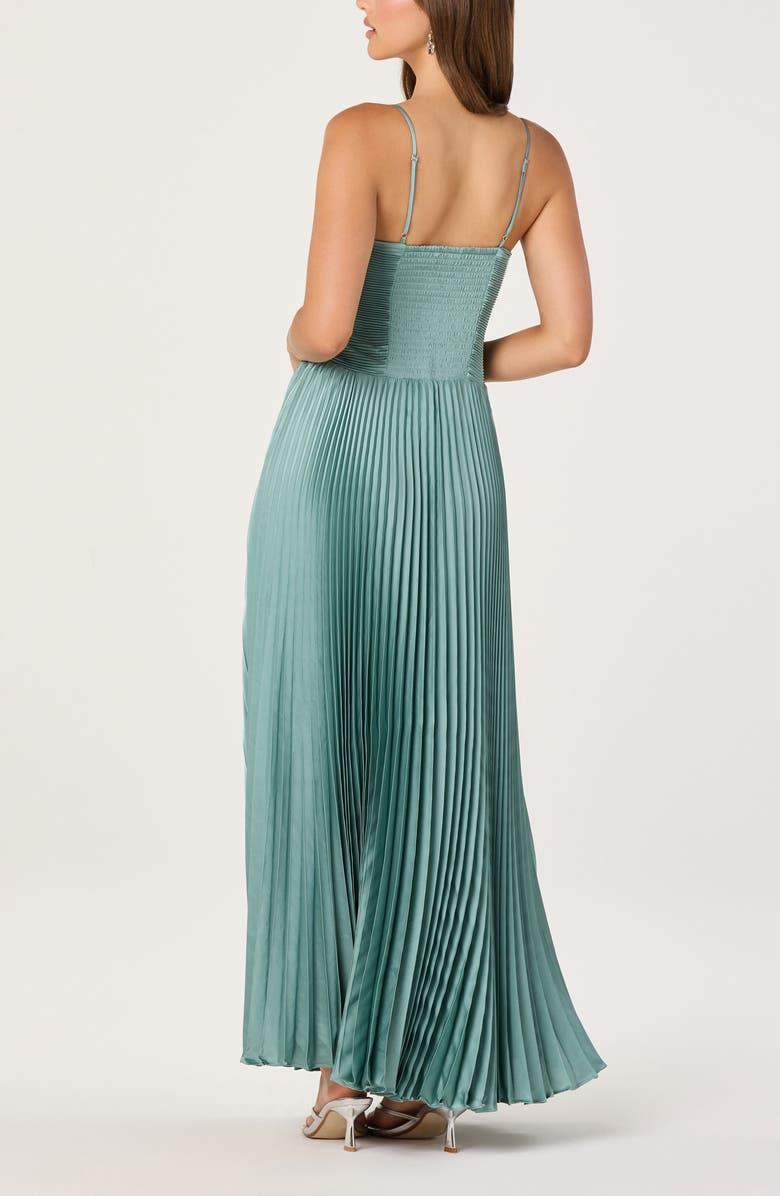 ASTR the Label Alaia Pleat Evening Gown, Alternate, color, Seafoam