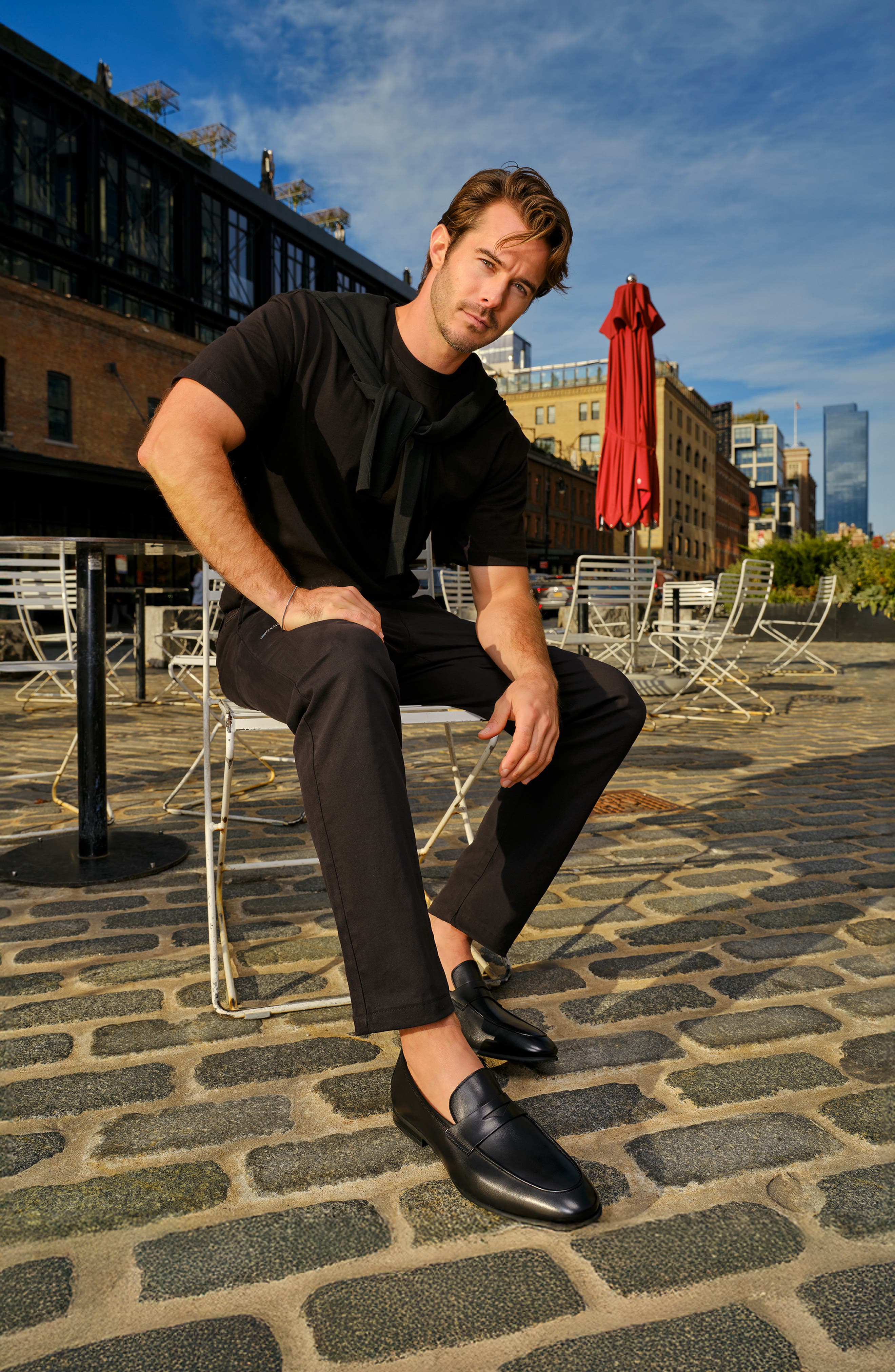 TO BOOT NEW YORK Keats Penny Loafer, Alternate, color, Black