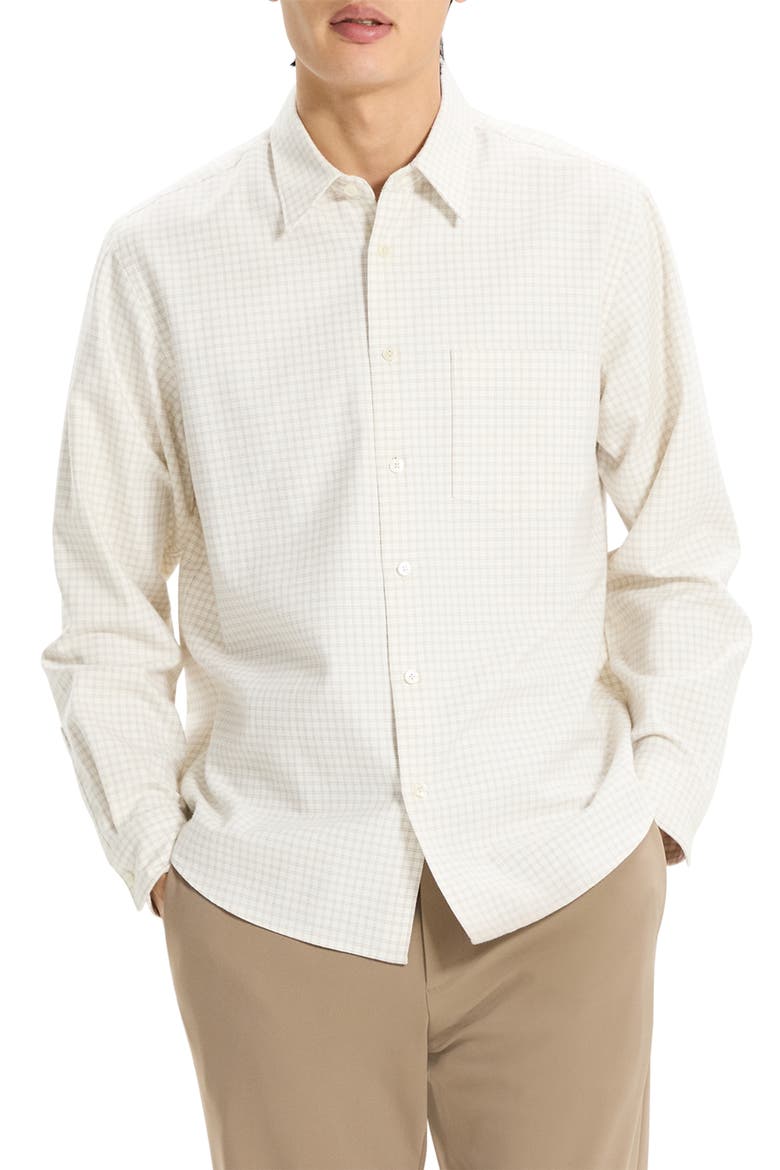 Weekend Woods Check Cotton Button-Up Shirt, Main, color, WINTER IVORY MULTI