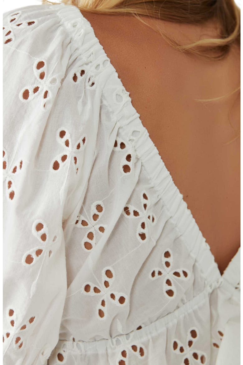 Gardenia Eyelet Crop Top, Alternate, color, OPTIC WHITE