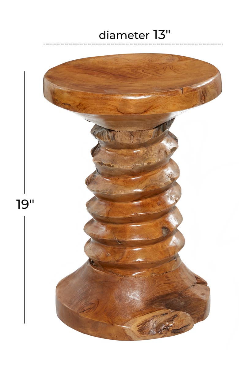 SONOMA SAGE HOME Brown Teakwood Rustic Accent Table with Coiled Base, Alternate, color, 
