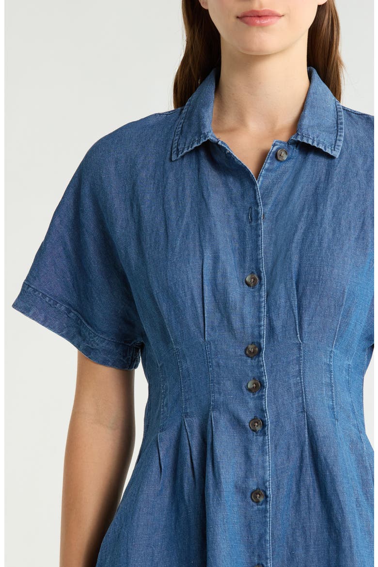 Arden Mini Shirtdress, Alternate, color, MEDIUM WASH