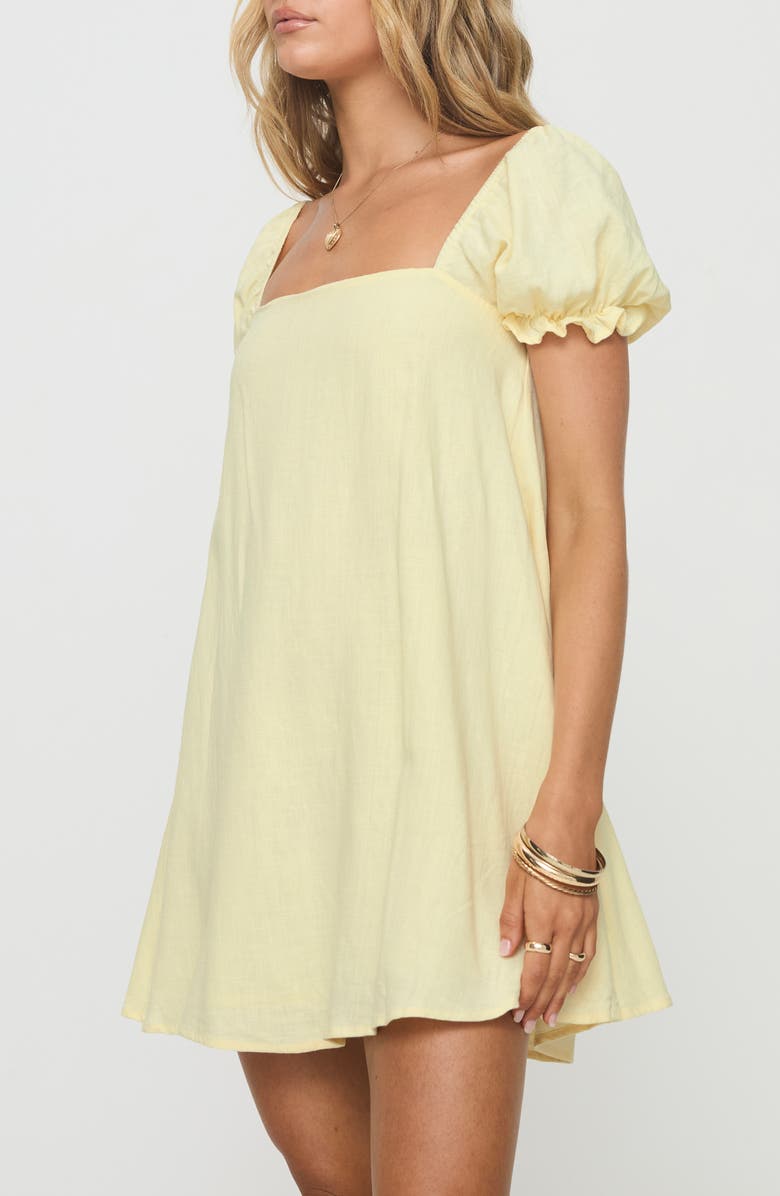 Princess Polly Beyond Linen Blend Minidress, Alternate, color, Yellow