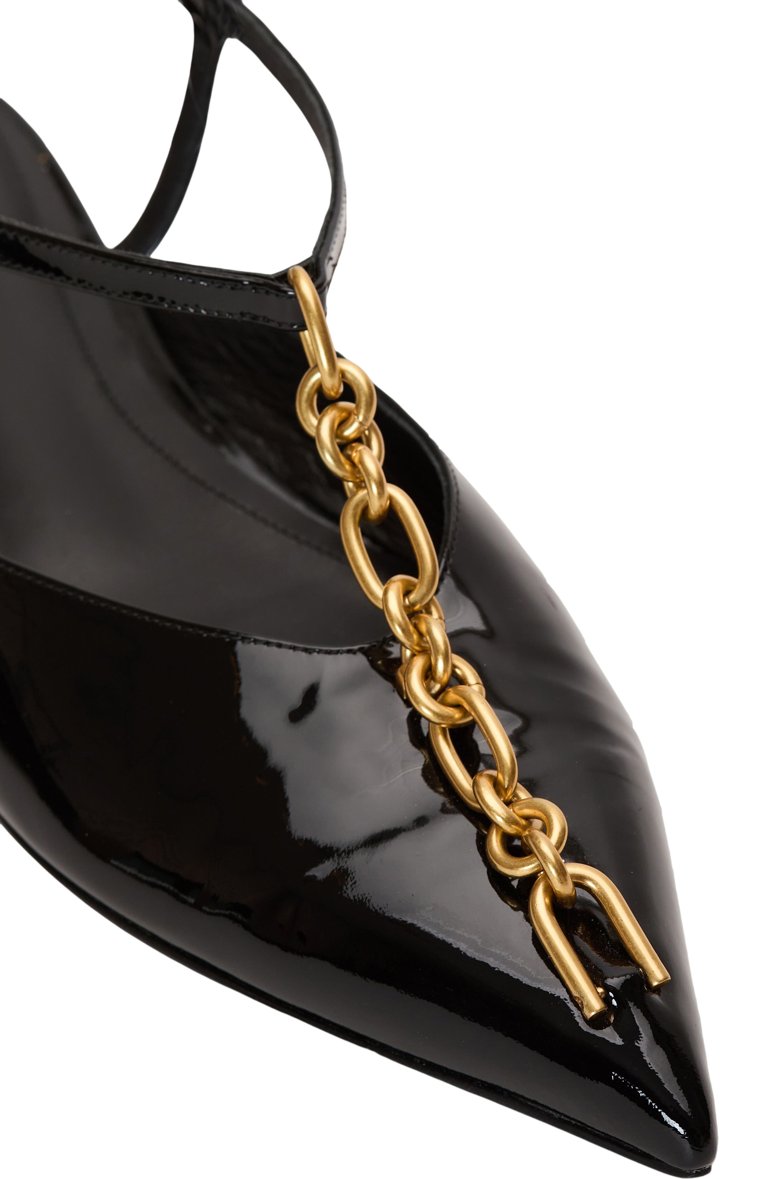 Sync chain sandals in patent leather, Alternate, color, black
