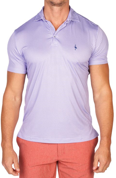 Floral Compass Performance Golf Polo