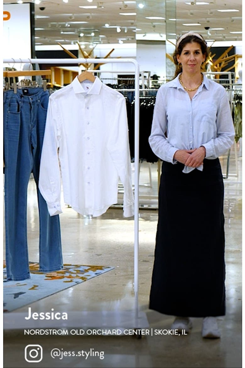 Trim Fit Solid Cotton & Linen Dress Shirt video