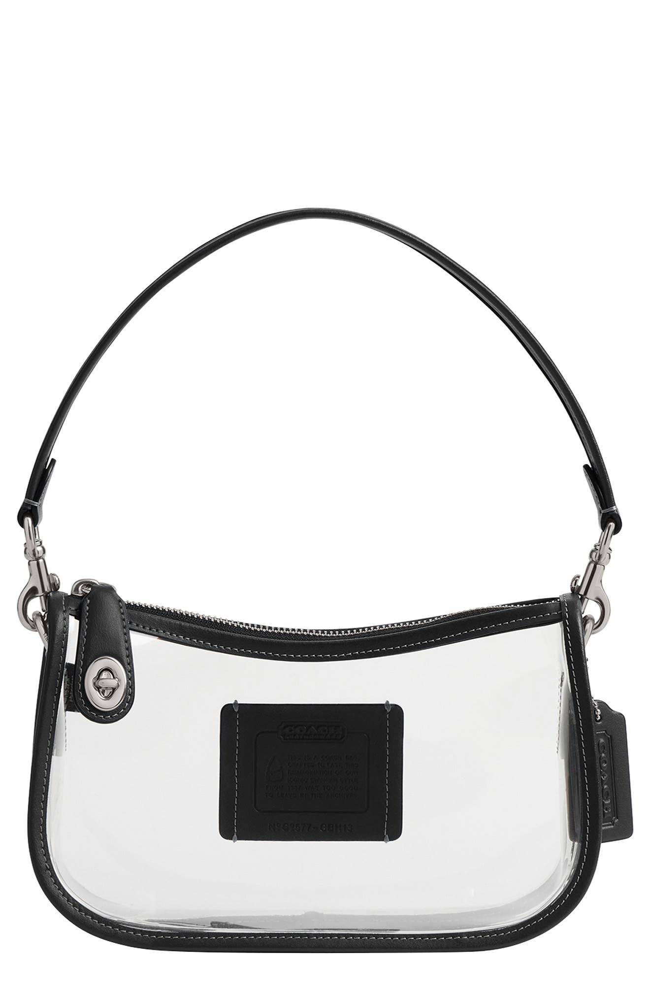 COACH The Coach Originals Stadium Swinger PVC Clear Bag, Main, color, Lh/Black