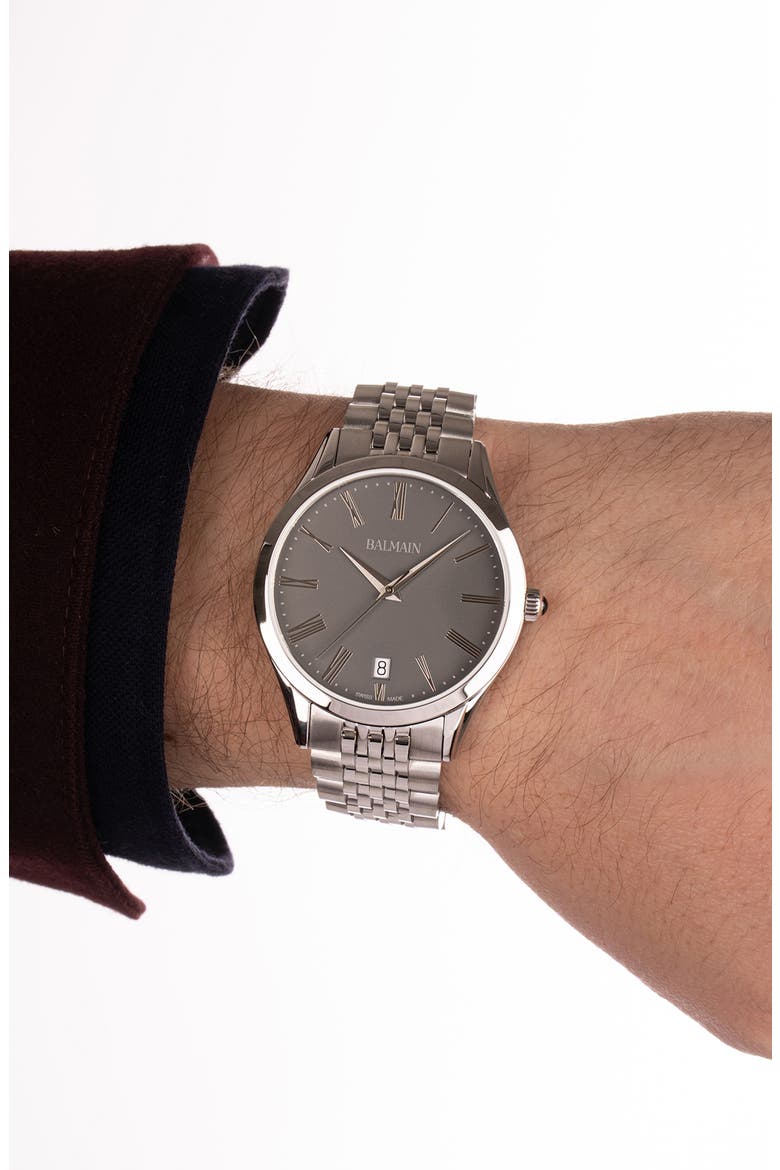 Classic R Grey Bracelet Watch, 41mm, Alternate, color, STAINLESS STEEL