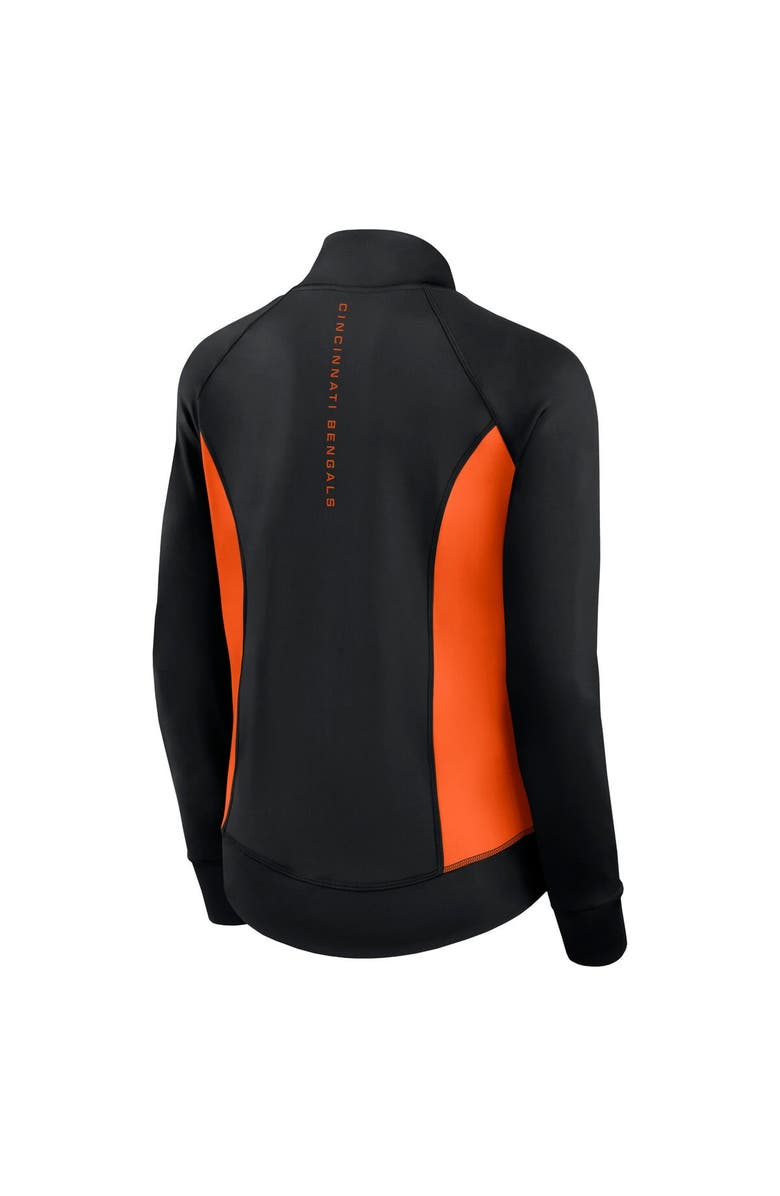 Fanatics Signature Women's Fanatics Signature Black Cincinnati Bengals Studio Fitted Full-Zip Gym Track Jacket, Alternate, color, 