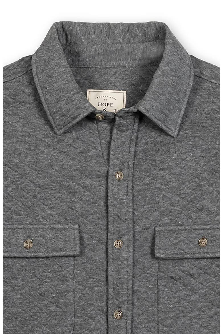 Long Sleeve Quilted Shirt Jacket, Alternate, color, Quilted Dark Gray Heather