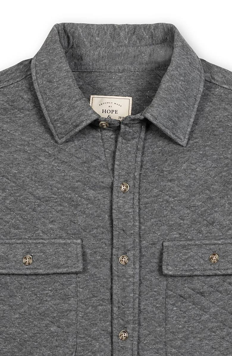 Hope & Henry Long Sleeve Quilted Shirt Jacket, Alternate, color, Quilted Dark Gray Heather