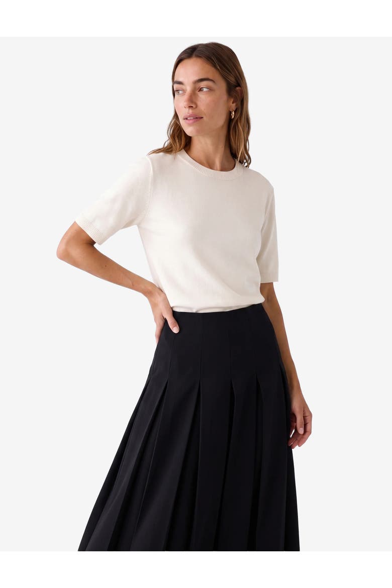 Short Sleeve Knit T-Shirt, Alternate, color, ECRU