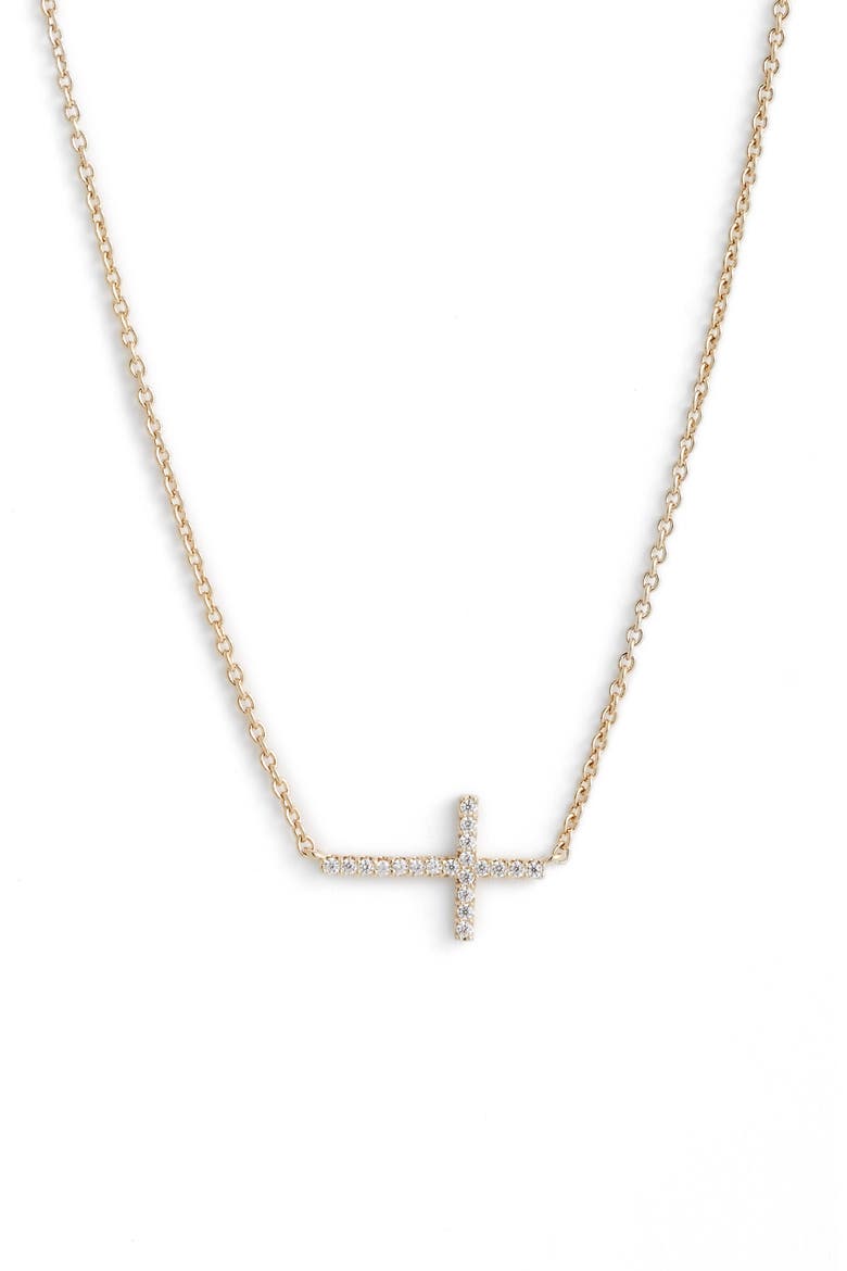 Cross Pendant Necklace, Main, color, GOLD