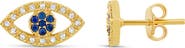 SHYMI Pavé Evil Eye Stud Earrings