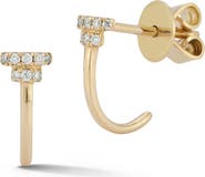Dana Rebecca Designs Sylvie Rose Diamond Bar Huggie Hoop Earrings