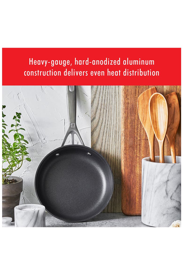 Motion Hard Anodized Aluminum Nonstick Fry Pan 3-Piece Set, Alternate, color, ALUMINUM