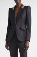 McQueen Embellished Collar Wool Jacket