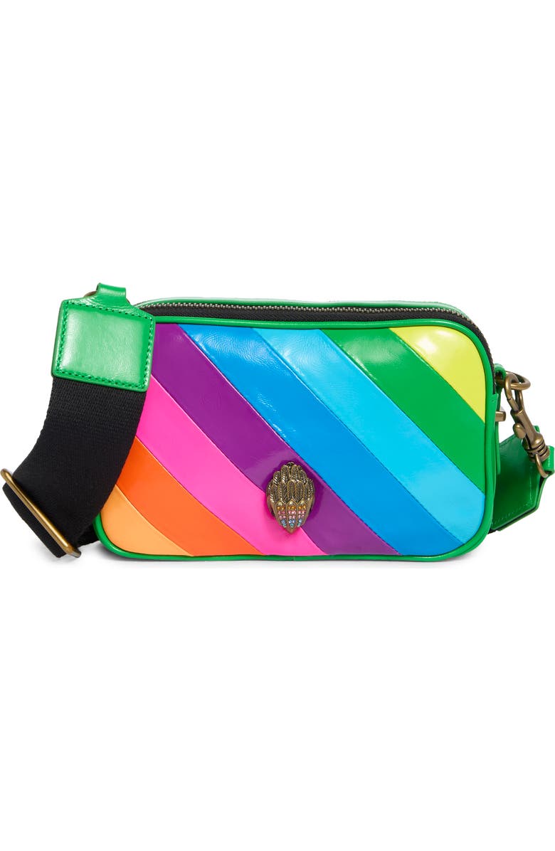 Kurt Geiger London Kensington Leather Camera Bag, Main, color, Green Multi