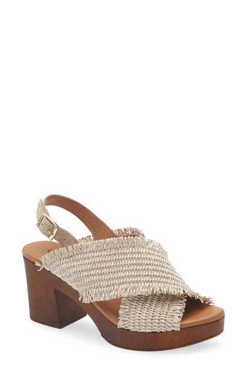 Wendy2 Raffia Crisscross Slingback Sandal (Women)