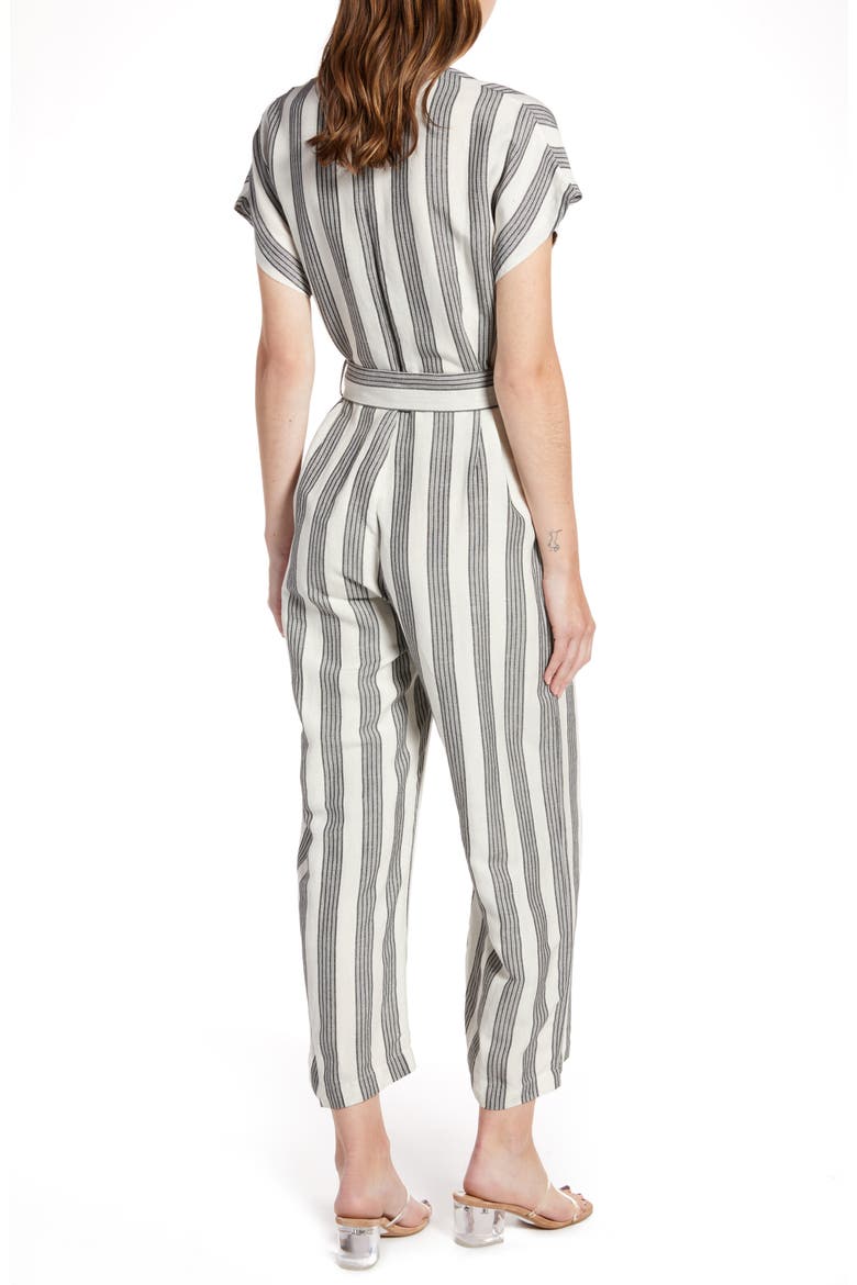 Angela Stripe Short Sleeve Jumpsuit, Alternate, color, CYPRESS STRIPE