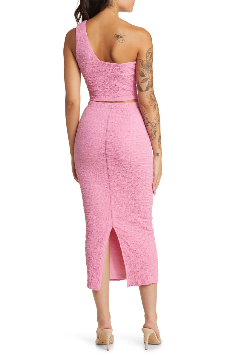 YELLOW THE LABEL Lovera Two-Piece One-Shoulder Top & High Waist Midi Skirt, Alternate, color,