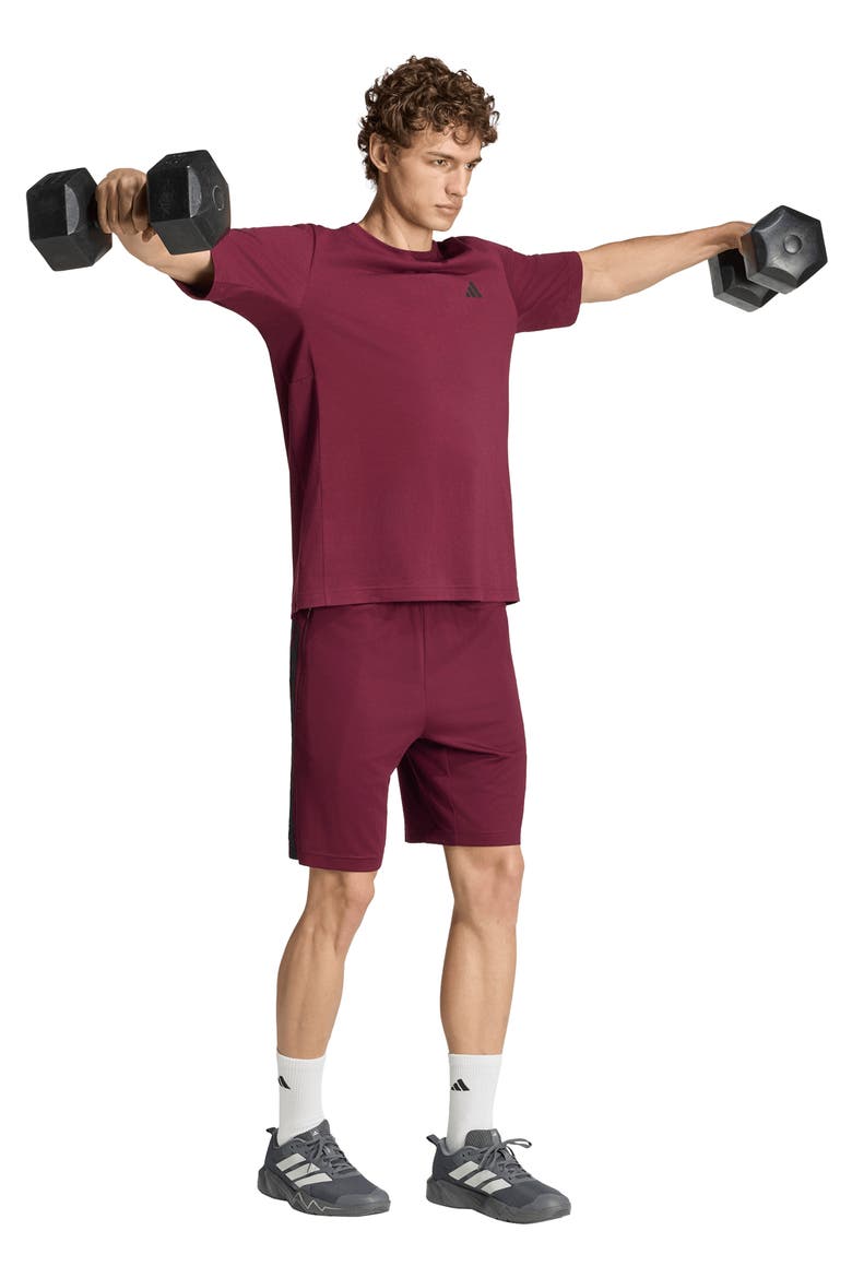 3-Stripes Performance Training Shorts, Alternate, color, MAROON/ BLACK