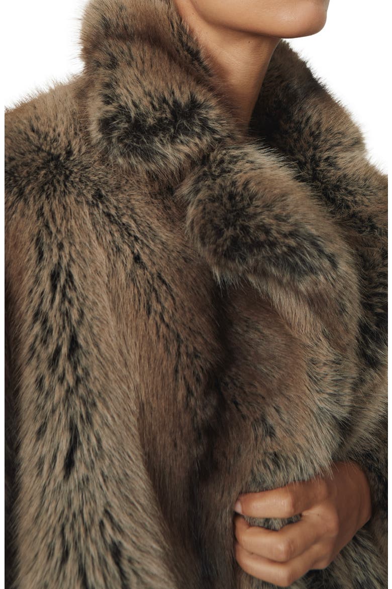Laila Faux Fur Coat, Alternate, color, BROWN