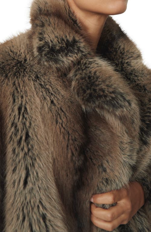 Reiss Laila Faux Fur Coat In Brown