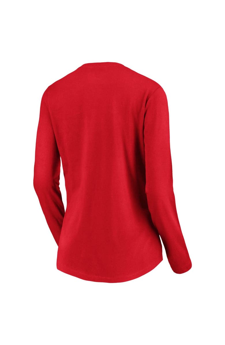 FANATICS Women's Fanatics Branded Red Cincinnati Reds Victory Script V-Neck Long Sleeve T-Shirt, Alternate, color, 