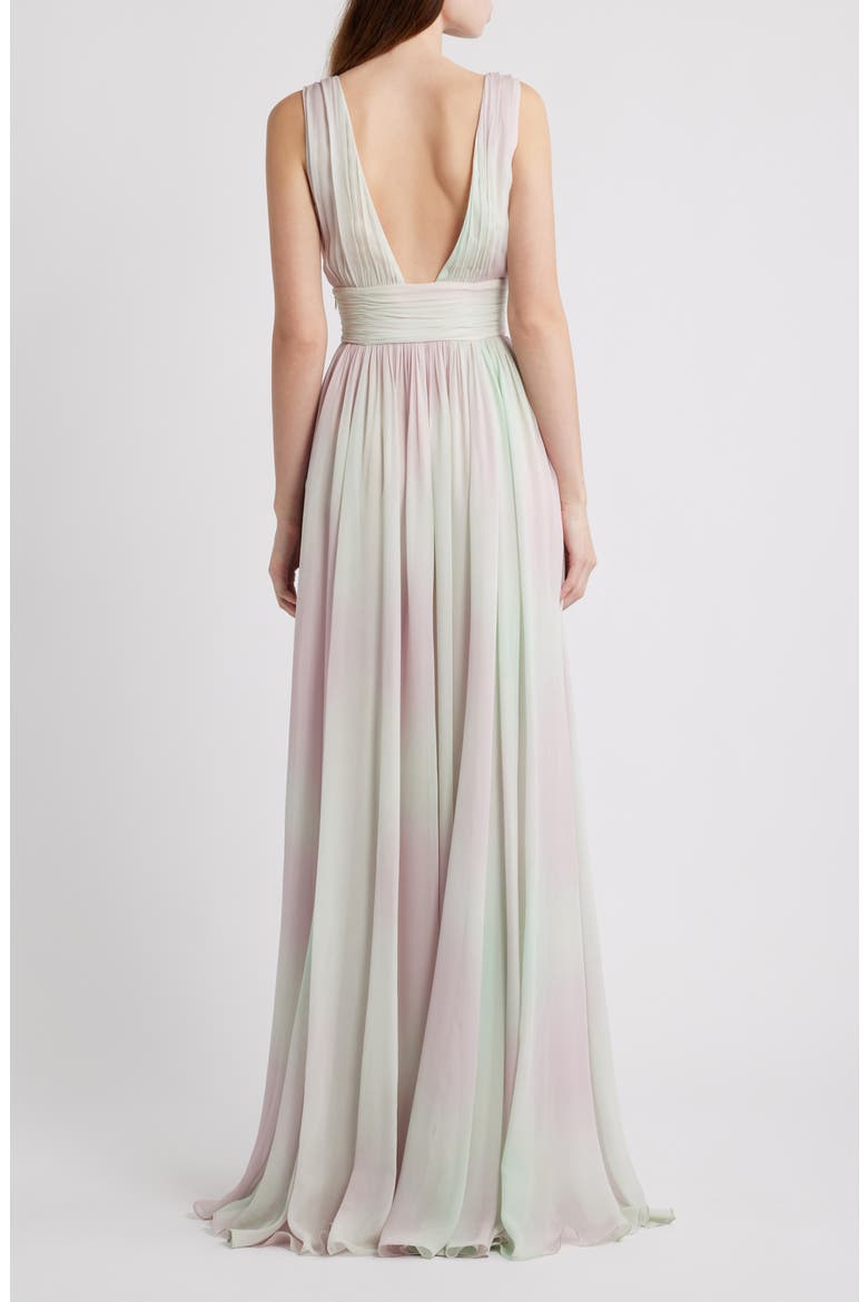 Madeline Gathered Sleeveless Gown, Alternate, color, MISTY IRIS