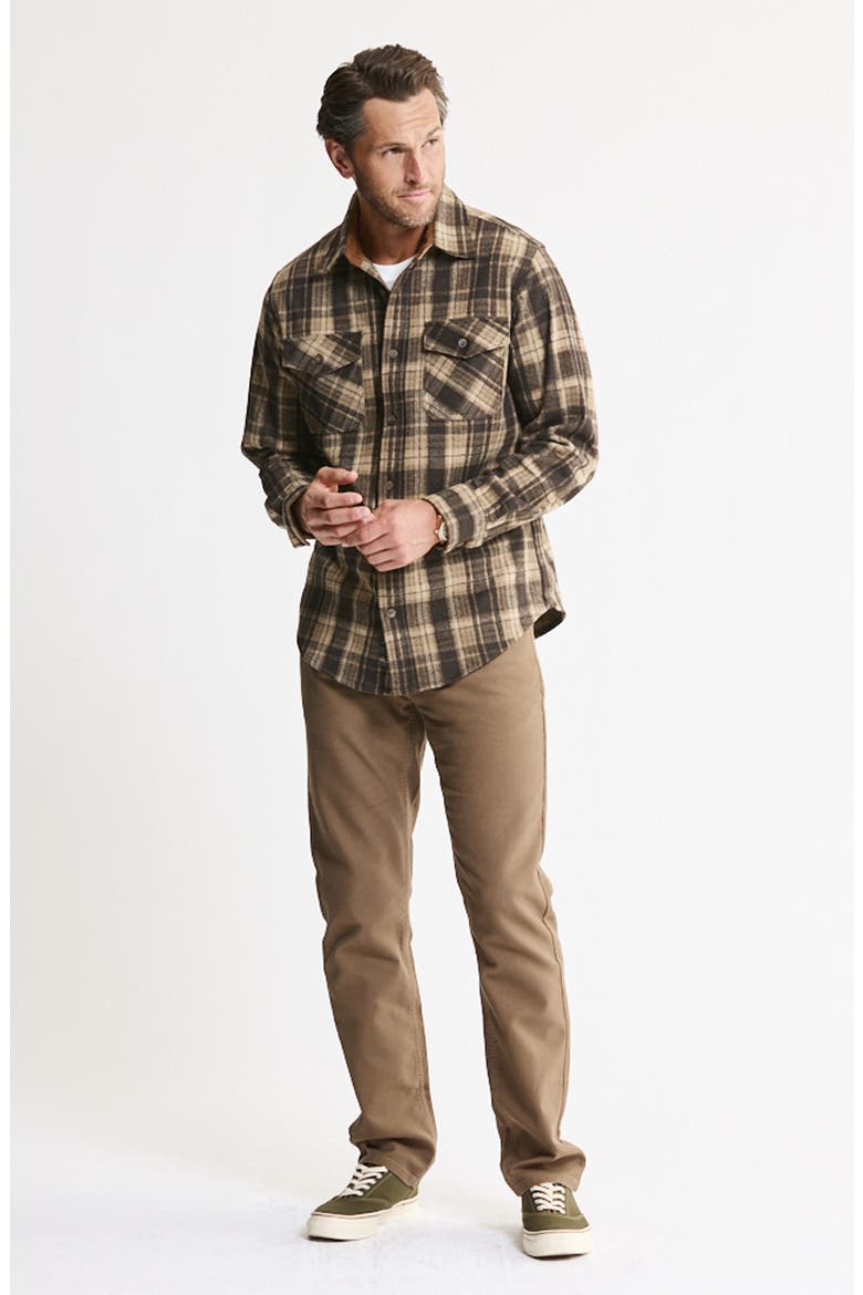 Plaid Knit Flannel Shirt, Alternate, color, BROWN