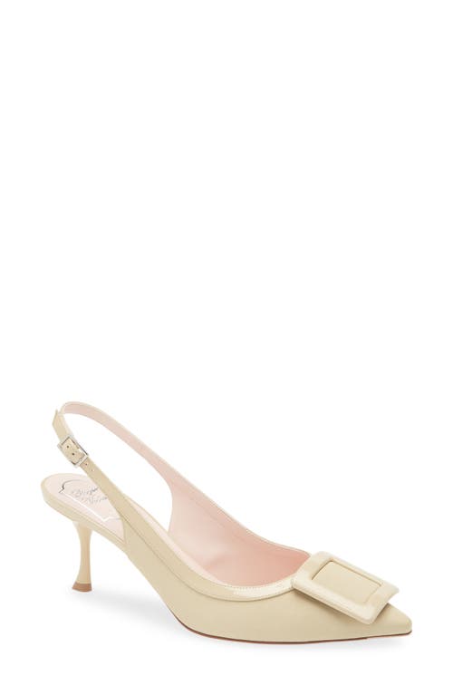 Roger Vivier Viv In The City Grosgrain Slingback Pumps In Neutral