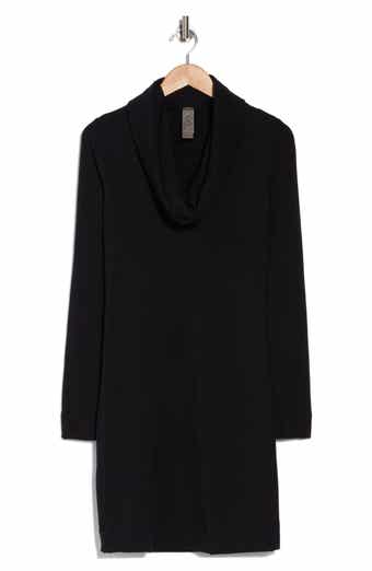 GO COUTURE Cowl Neck Long Sleeve Shift Dress