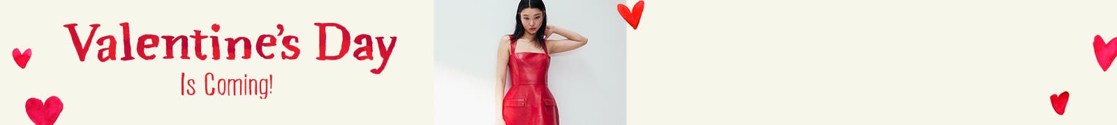 Valentine's Day is coming! A woman in a red dress.