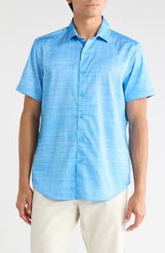 Robert Graham Roth Short Sleeve Cotton Button-Up Shirt