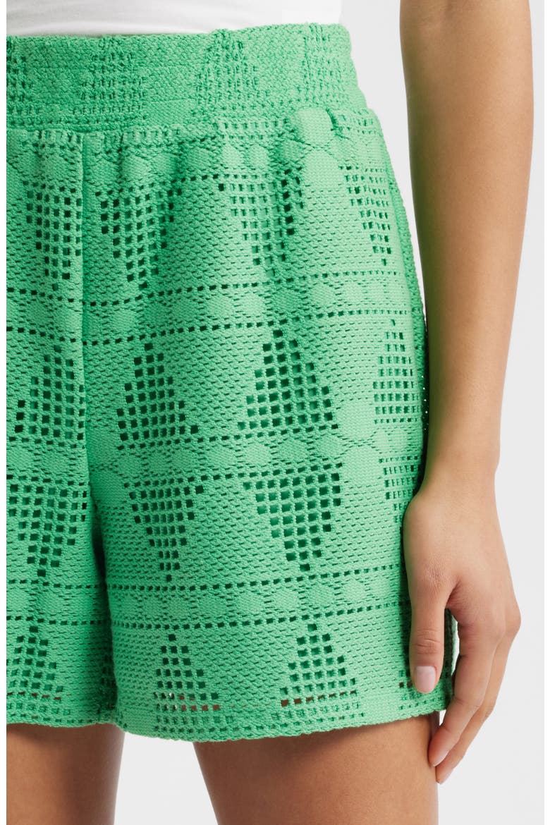 Open Stitch Knit Shorts, Alternate, color, GREENBRIAR