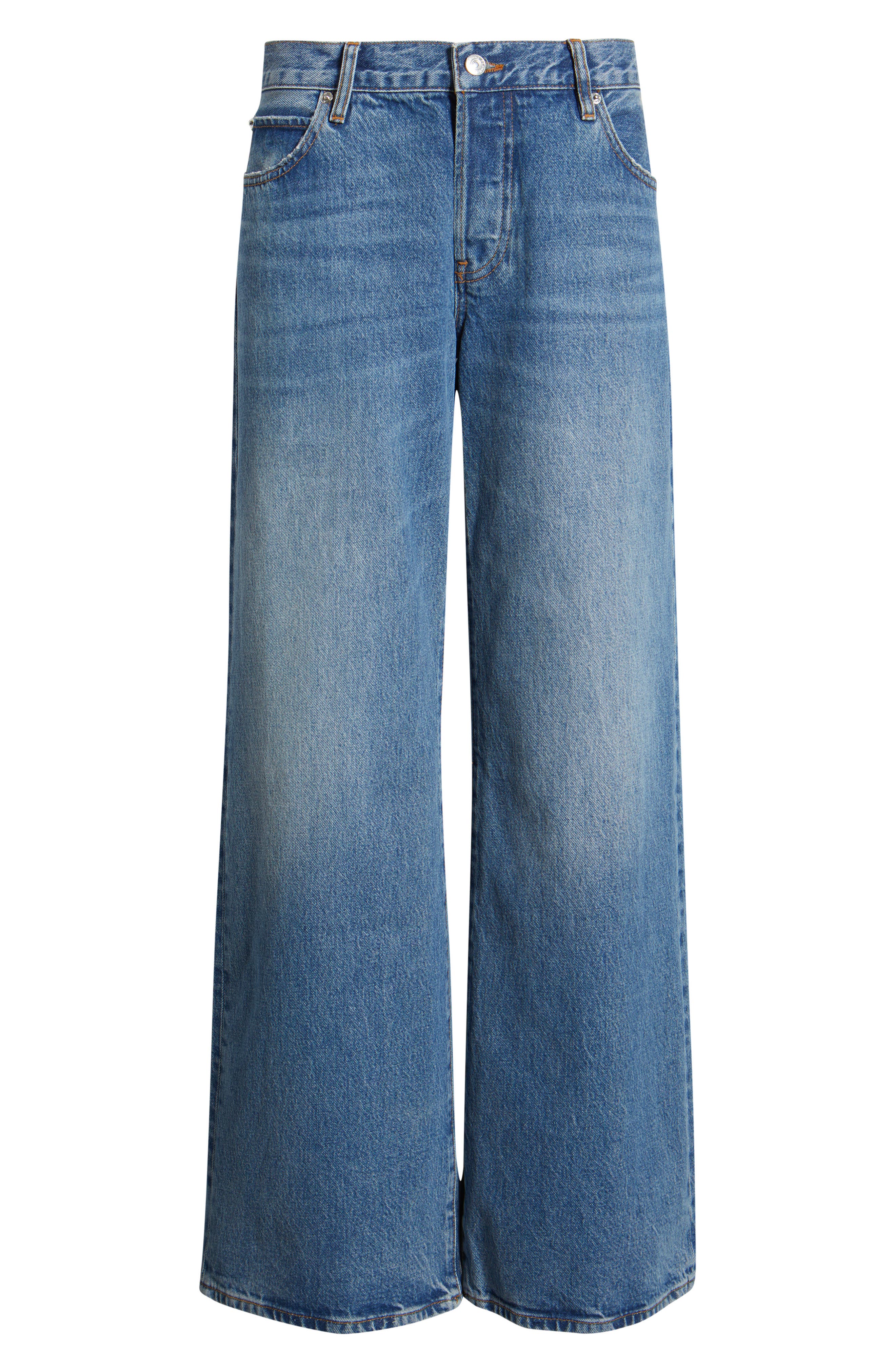 Frame The Pixie Gray Wide Leg Jeans In Blue