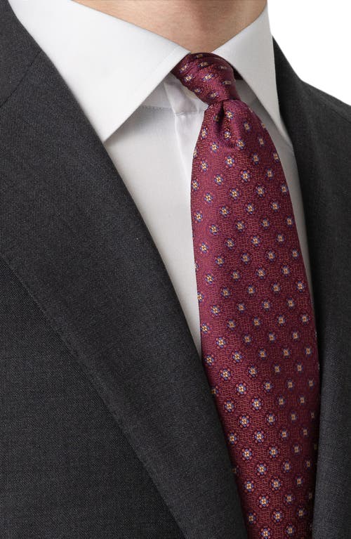 Eton Medallion Silk Tie In Red