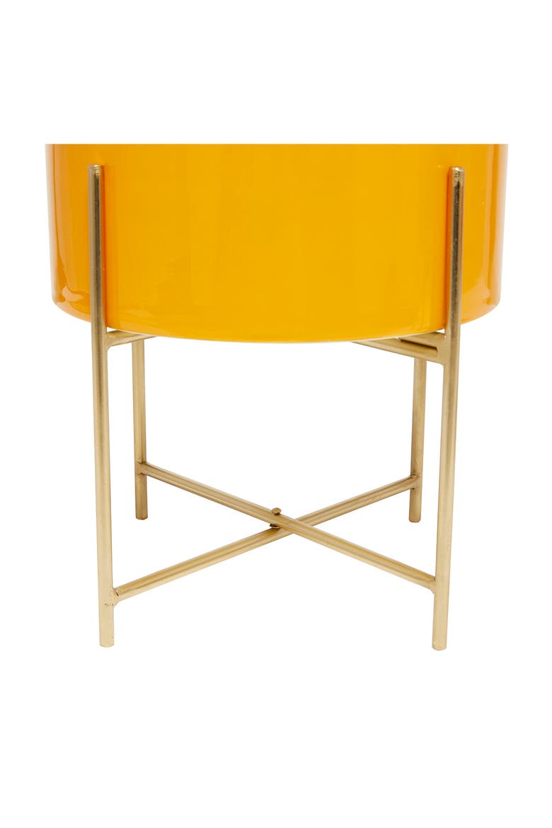 Yellow Metal Modern Planter - Set of 2, Alternate, color, YELLOW