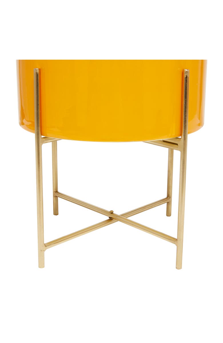 GINGER BIRCH STUDIO Yellow Metal Modern Planter - Set of 2, Alternate, color, Yellow