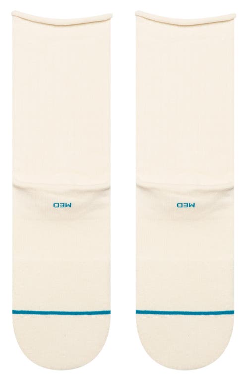 Stance Rolled Quarter Crew Socks In White