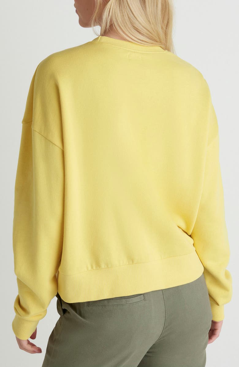 Hurley Living Peace Boxy Cotton Terry Graphic Sweatshirt, Alternate, color, Dandelion