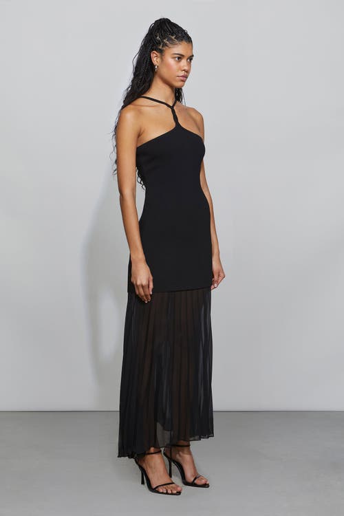 Et Ochs Veta Mixed Media Halter Maxi Dress In Black