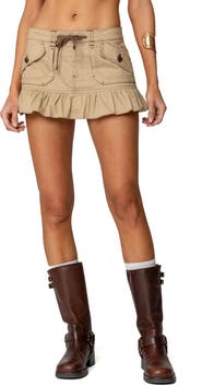 EDIKTED Ninna Cotton Peplum Miniskirt