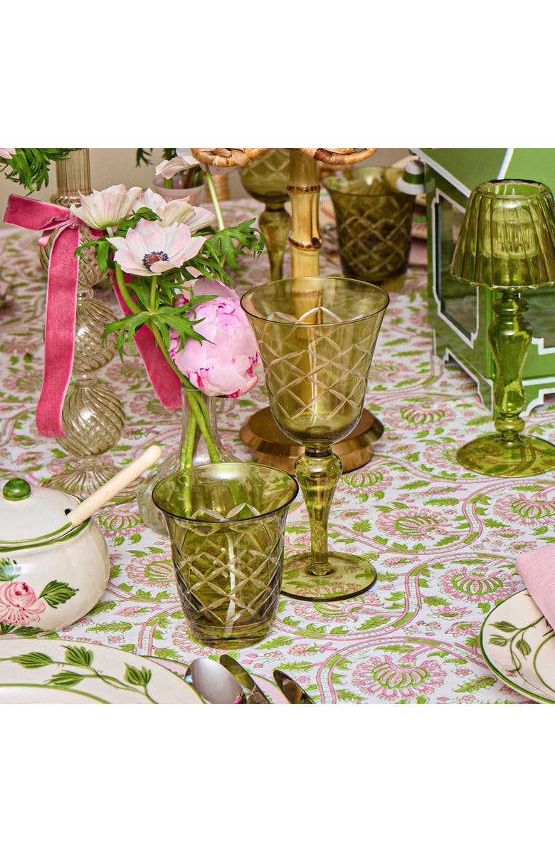 Mrs. Alice Engraved Wine Glasses, Alternate, color, Olive