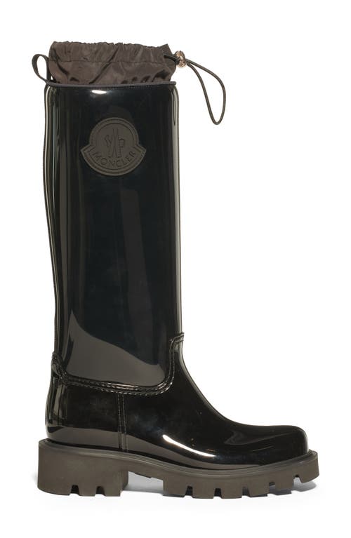 Moncler Kickstream Waterproof Knee High Rain Boot In Black