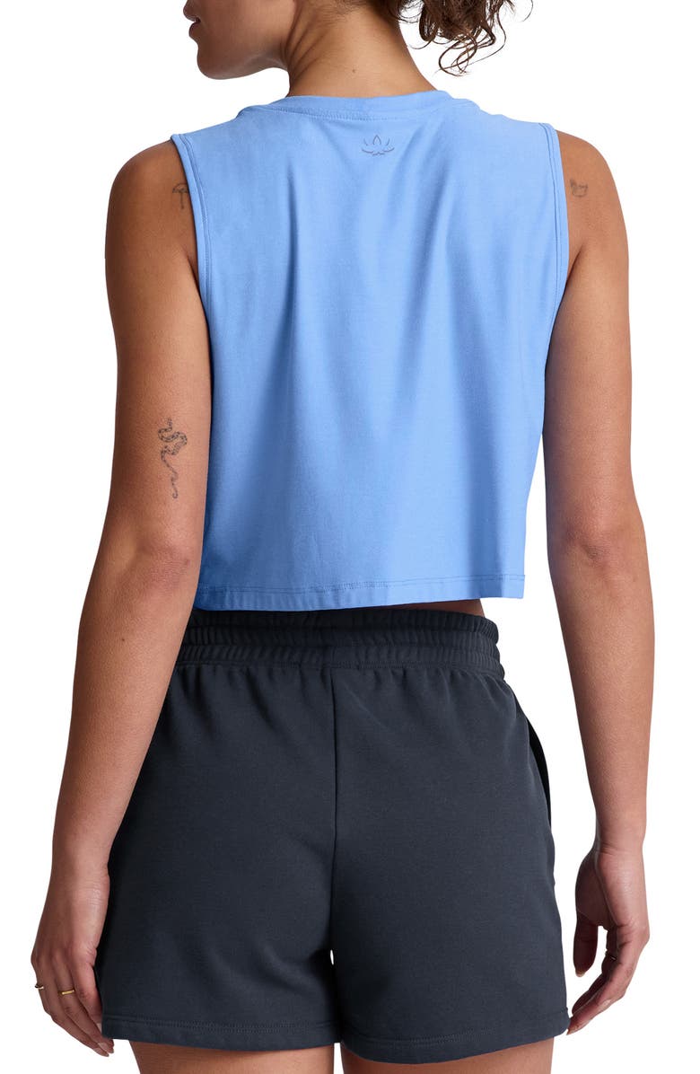 Beyond Yoga Featherweight Minimal Crop Tank, Alternate, color, Flower Blue Heather